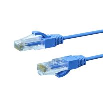 0.5m CAT6A THIN U/UTP LSZH 28 AWG RJ45 Network Cable | Blue