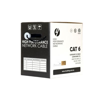 CAT6 Ethernet Cable Reel Box UTP LAN Cable w/ Solid Conductor