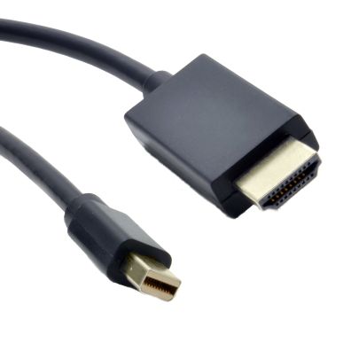 2m Mini Male - HDMI Male Cable: Black - 4Cabling